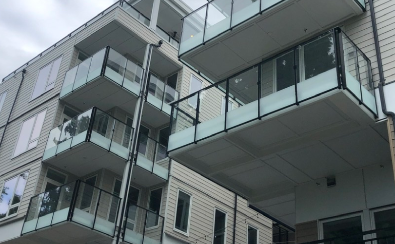 aluminum glass railings for deck fascia mounted